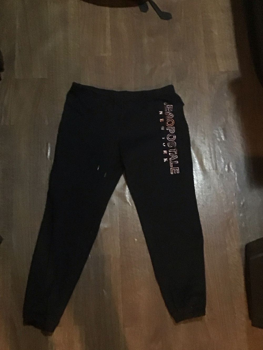 Aeropostale Black Kids Joggers with Pink Accent Logo